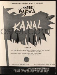 7x650 KANAL pressbook '61 Andrzej Wajda World War II classic about the Polish Home Army!