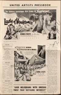 7x666 LADY OF VENGEANCE pressbook '57 Dennis O'Keefe, Ann Sears, a shocker of a movie!