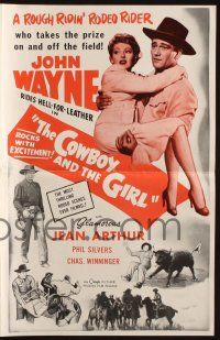 7x667 LADY TAKES A CHANCE pressbook R54 Jean Arthur moves west and falls in love with John Wayne!