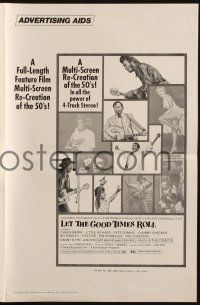 7x672 LET THE GOOD TIMES ROLL pressbook '73 Chuck Berry, Bill Haley, Shirelles & real '50s rockers!