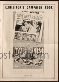 7x687 LOVE NEST pressbook '51 sexy Marilyn Monroe, William Lundigan & June Haver!