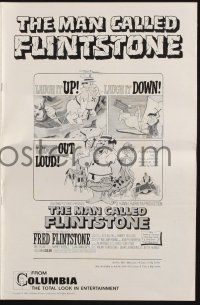 7x697 MAN CALLED FLINTSTONE pressbook '66 Hanna-Barbera, Fred, Barney, Wilma & Betty, spy spoof!