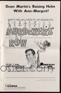 7x719 MURDERERS' ROW pressbook '66 art of Dean Martin as Matt Helm & sexy Ann-Margret by McGinnis!