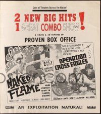 7x723 NAKED FLAME/OPERATION CROSS EAGLES pressbook '69 nude protests & daredevil commandos!