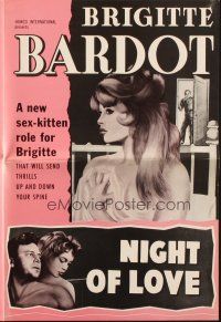 7x729 NIGHT OF LOVE pressbook '59 art of sexy Brigitte Bardot in a new sex-kitten role!