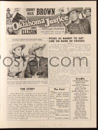 7x734 OKLAHOMA JUSTICE pressbook '51 Johnny Mack Brown, Phyllis Coates, owboy western!