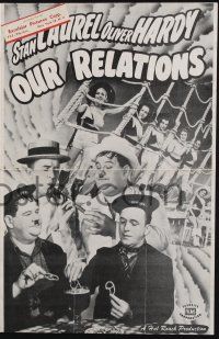 7x743 OUR RELATIONS pressbook R48 great images of Stan Laurel & Oliver Hardy!