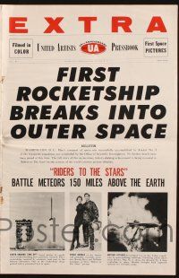7x780 RIDERS TO THE STARS pressbook '54 William Lundigan breaks into outer space w/ gravity zero!