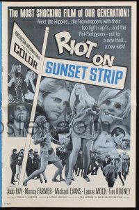 7x782 RIOT ON SUNSET STRIP pressbook '67 hippies with too-tight capris, crazy pot-partygoers!