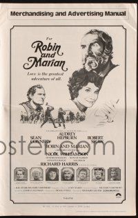 7x787 ROBIN & MARIAN pressbook '76 art of Sean Connery & Audrey Hepburn by Drew Struzan!