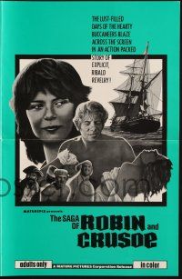 7x795 SAGA OF ROBIN & CRUSOE pressbook '70s the lust-filled days of hearty buccaneers!