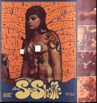 7x805 SEX SHUFFLE pressbook '68 the wildest orgy ever filmed, sexy naked painted hippie girls!