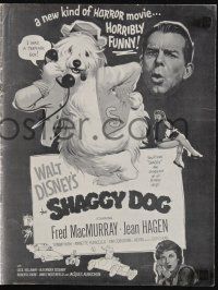 7x808 SHAGGY DOG pressbook '59 Disney, Fred MacMurray in the funniest sheep dog story ever told!