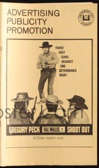 7x816 SHOOT OUT pressbook '71 great full-length image of gunfighter Gregory Peck vs. 3 fast guns!