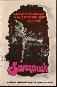 7x843 SUPERCHICK pressbook '73 kung fu, sexy & always ready for action... of any kind!