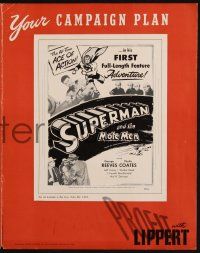 7x844 SUPERMAN & THE MOLE MEN pressbook '51 George Reeves in his 1st full-length feature adventure