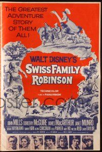 7x846 SWISS FAMILY ROBINSON pressbook '60 John Mills, Walt Disney family fantasy classic!