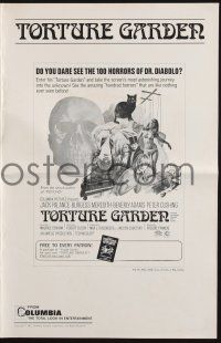 7x865 TORTURE GARDEN pressbook '67 written by Robert Bloch, do you dare see what Dr. Diabolo sees?