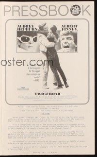 7x874 TWO FOR THE ROAD pressbook '67 Audrey Hepburn & Albert Finney, directed by Stanley Donen!