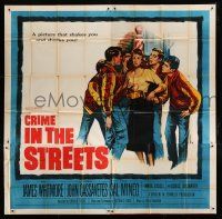 7y035 CRIME IN THE STREETS 6sh '56 directed by Don Siegel, Sal Mineo & 1st John Cassavetes!