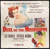 7y042 DUEL ON THE MISSISSIPPI 6sh '55 sexy Patricia Medina, America's notorious gambling queen!
