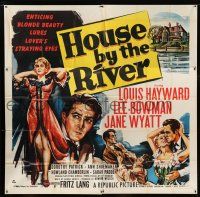 7y060 HOUSE BY THE RIVER 6sh '50 Fritz Lang, enticing blonde beauty lures lover's straying eyes!