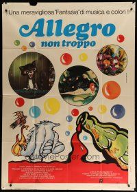 7y468 ALLEGRO NON TROPPO Italian 1p '76 Bruno Bozzetto, great wacky cartoon artwork!