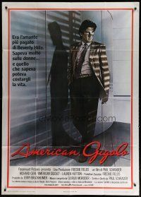 7y470 AMERICAN GIGOLO Italian 1p '80 handsomest male prostitute Richard Gere is framed for murder!