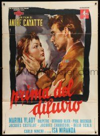 7y488 BEFORE THE DELUGE Italian 1p '54 directed by Andre Cayatte, Ciriello art of Vlady & Blier!