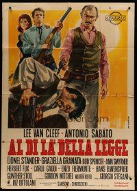 7y490 BEYOND THE LAW Italian 1p '67 art of Lee Van Cleef, Sabato & co-stars by Sandro Symeoni!