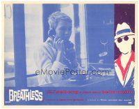 7z076 A BOUT DE SOUFFLE LC '61 Jean-Luc Godard, image of pretty Jean Seberg on phone, Breathless!