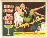 7z029 CHAMPAGNE FOR CAESAR TC '50 great artwork of Ronald Colman carrying sexy Celeste Holm!