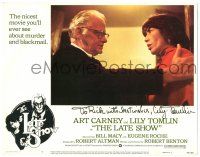 7z011 LATE SHOW signed LC #7 '77 by Lily Tomlin, cool image of her w/Art Carney!