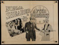 8b006 AFTER MIDNIGHT 1/2sh '27 image of pretty Norma Shearer under clock w/purse-snatcher!