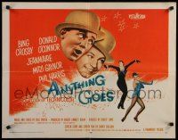 8b015 ANYTHING GOES blue title 1/2sh '56 Bing Crosby, Donald O'Connor, music by Cole Porter!