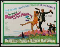 8b023 BAREFOOT IN THE PARK 1/2sh '67 McGinnis art of Robert Redford & Jane Fonda in Central Park!