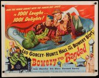 8b049 BOWERY TO BAGDAD style A 1/2sh '54 wacky Bowery Boys Leo Gorcey & Huntz Hall + bellydancer!