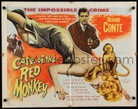 8b060 CASE OF THE RED MONKEY style B 1/2sh '55 Richard Conte, sexy Rona Anderson!