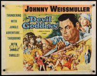 8b080 DEVIL GODDESS 1/2sh '55 Johnny Weissmuller is NOT Jungle Jim, jungle art by Glenn Cravath!