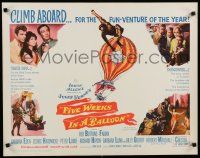 8b099 FIVE WEEKS IN A BALLOON 1/2sh '62 Jules Verne, Red Buttons, Fabian, Barbara Eden!