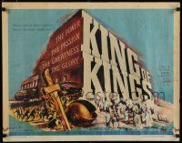 8b179 KING OF KINGS style B 1/2sh '61 Nicholas Ray Biblical epic, Jeffrey Hunter as Jesus!