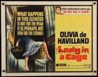 8b186 LADY IN A CAGE 1/2sh '64 Olivia de Havilland, not for the weak, not even for the strong!