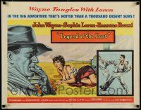8b193 LEGEND OF THE LOST style A 1/2sh '57 art of John Wayne & sexy Sophia Loren, Sahara adventure!