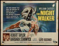 8b249 NIGHT WALKER 1/2sh '65 William Castle, Reynold Brown art of monster & sexy near-naked girl!