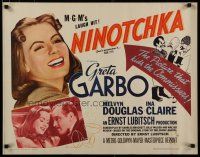 8b251 NINOTCHKA 1/2sh R62 Greta Garbo laughs, Hirschfeld art, directed by Ernst Lubitsch!