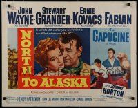 8b252 NORTH TO ALASKA 1/2sh '60 John Wayne & sexy Capucine in a fun-filled adventure in the Yukon!
