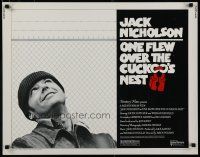 8b258 ONE FLEW OVER THE CUCKOO'S NEST 1/2sh '75 great c/u of Jack Nicholson, Milos Forman classic!