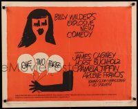 8b260 ONE, TWO, THREE 1/2sh '62 Billy Wilder, James Cagney, Saul Bass art of girl w/balloons!