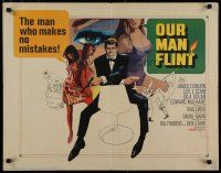 8b261 OUR MAN FLINT 1/2sh '66 Bob Peak art of James Coburn, sexy James Bond spy spoof!