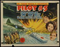 8b277 PILOT #5 style B 1/2sh '42 pretty Marsha Hunt between aviators Gene Kelly & Franchot Tone!